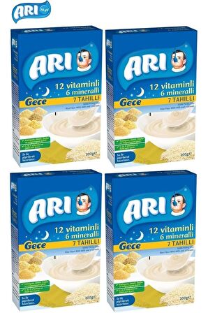 Arı Mama Pirinç Unu 200gr Gece 7 Tahıllı Sütlü (4 Lü Set)