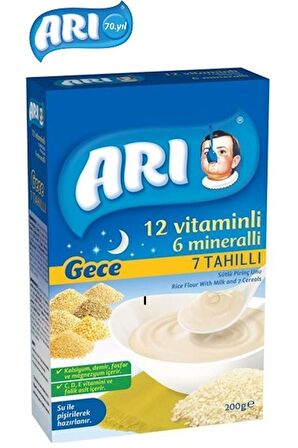 Arı Mama Pirinç Unu 200gr Gece 7 Tahıllı Sütlü (4 Lü Set)