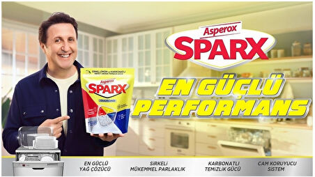 Asperox Sparx Bulaşık Makinesi Kapsülü 120 Adet Hepsi 1 Arada (Sirke-Limon-Karbonatlı) (4PK*30)