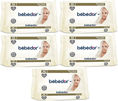 Bebedor Islak Havlu Mendil Klasik 56 Yaprak 5 Li Set (280 Yaprak)