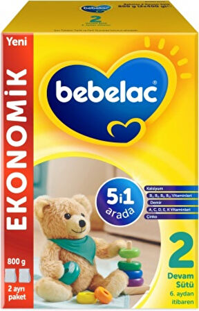 Bebelac 800GR No:2 Devam Sütü (6-12 Ay) (4 Lü Set)