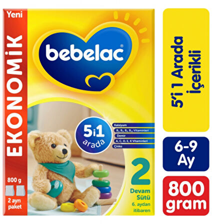 Bebelac 800GR No:2 Devam Sütü (6-12 Ay) (4 Lü Set)