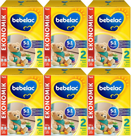 Bebelac 800GR No:2 Devam Sütü (6-12 Ay) (6 Lı Set)