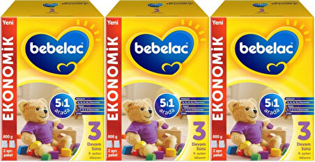 Bebelac 800GR No:3 Devam Sütü (9-12 Ay) (3 Lü Set)