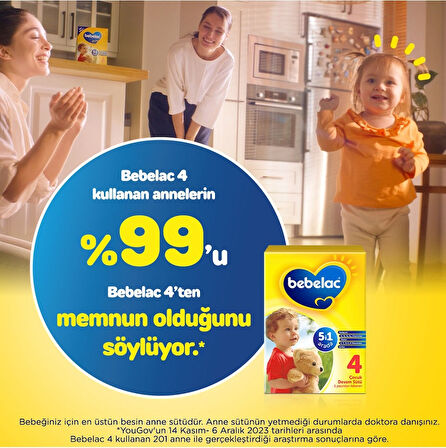 Bebelac 1200GR (800GR+400GR) No:4 Devam Sütü (1+ Yaş) Avantaj Pk (4 Lü Set)