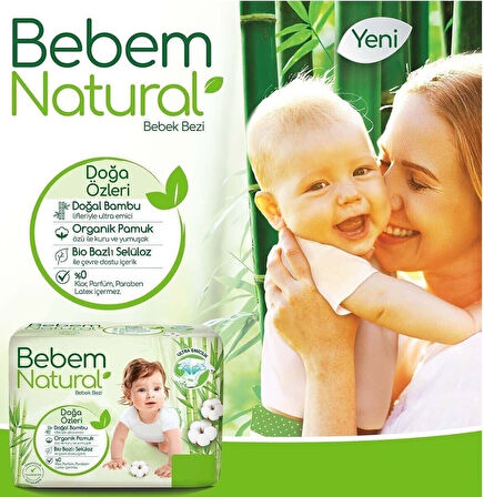 Bebem Bebek Bezi Natural Beden:3 (4-9Kg) Midi 112 Adet Ekonomik Fırsat Pk