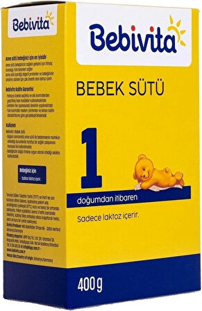 Bebivita Bebek Sütü 400GR No:1 (0-6 Ay) Doğumdan İtibaren (2 Li Set)