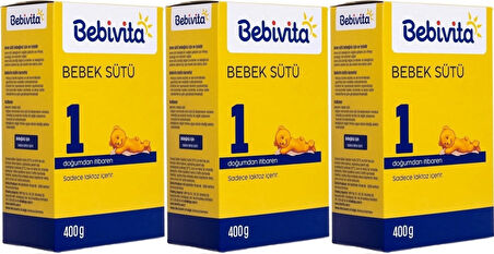 Bebivita Bebek Sütü 400GR No:1 (0-6 Ay) Doğumdan İtibaren (3 Lü Set)