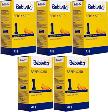 Bebivita Bebek Sütü 400GR No:1 (0-6 Ay) Doğumdan İtibaren (5 Li Set)