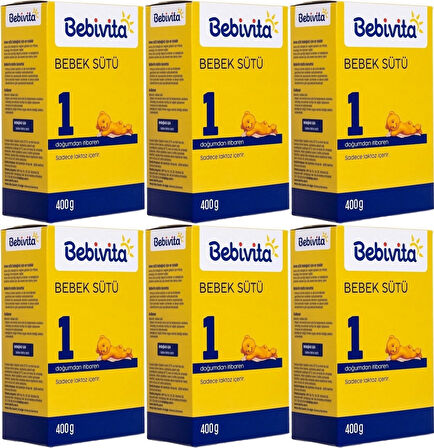 Bebivita Bebek Sütü 400GR No:1 (0-6 Ay) Doğumdan İtibaren (6 Lı Set)