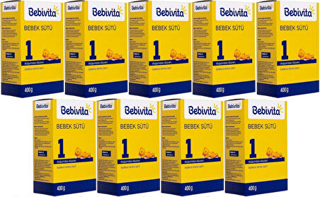 Bebivita Bebek Sütü 400GR No:1 (0-6 Ay) Doğumdan İtibaren (9 Lu Set)