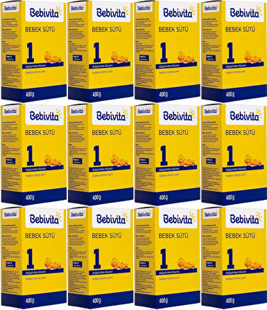 Bebivita Bebek Sütü 400GR No:1 (0-6 Ay) Doğumdan İtibaren (12 Li Set)