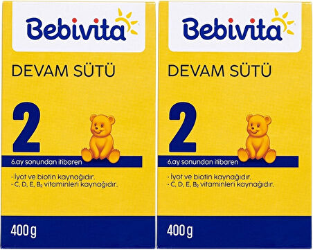 Bebivita Bebek Sütü 400GR No:2 (6-12 Ay) (2 Li Set)