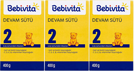 Bebivita Bebek Sütü 400GR No:2 (6-12 Ay) (3 Lü Set)