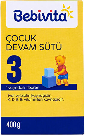 Bebivita Bebek Sütü 400GR No:3 (1 Yaşından İtibaren) (3 Lü Set)