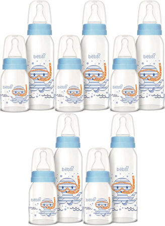 Bebsi Cam Biberon Seti Mavi (250ML+125ML) (5 Li Set)