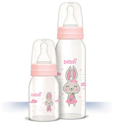 Bebsi Cam Biberon Seti Pembe (250ML+125ML) (2 Li Set)