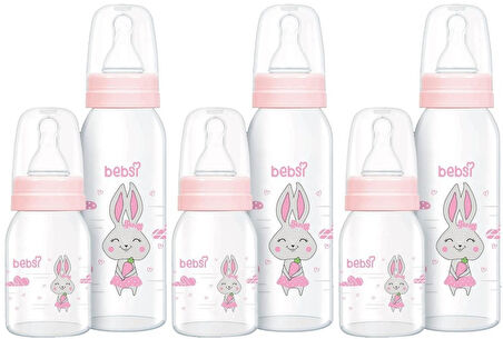 Bebsi Cam Biberon Seti Pembe (250ML+125ML) (3 Lü Set)