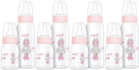 Bebsi Cam Biberon Seti Pembe (250ML+125ML) (4 Lü Set)