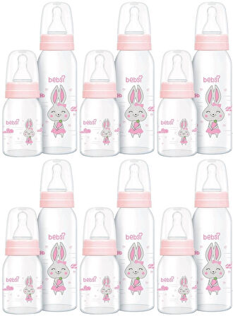 Bebsi Cam Biberon Seti Pembe (250ML+125ML) (6 Lı Set)