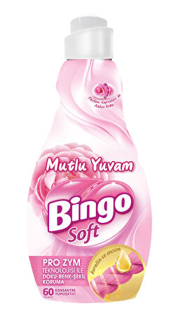 Bingo Soft Çamaşır Yumuşatıcı Konsantre 1440ML Mutlu Yuvam (2 Li Set)