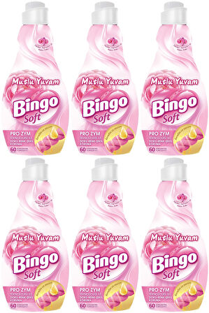 Bingo Soft Çamaşır Yumuşatıcı Konsantre 1440ML Mutlu Yuvam (6 Lı Set)