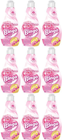 Bingo Soft Çamaşır Yumuşatıcı Konsantre 1440ML Mutlu Yuvam (9 Lu Set)