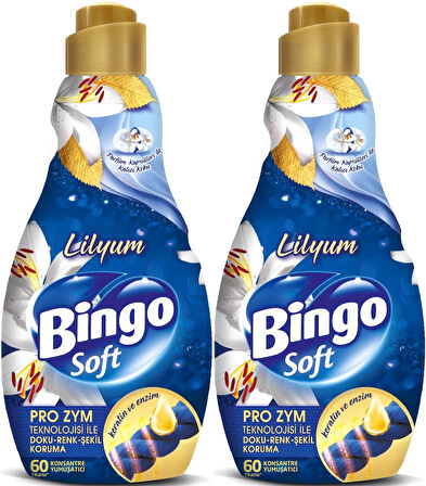 Bingo Soft Çamaşır Yumuşatıcı Konsantre 1440ML Lilyum (2 Li Set)