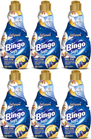Bingo Soft Çamaşır Yumuşatıcı Konsantre 1440ML Lilyum (6 Lı Set)