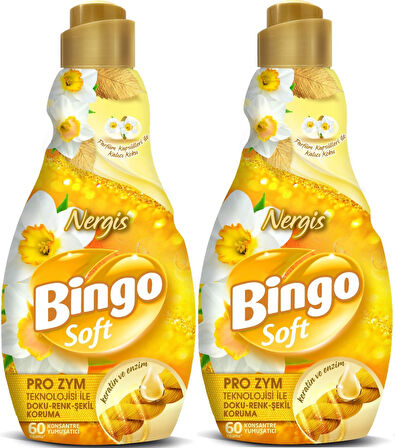 Bingo Soft Çamaşır Yumuşatıcı Konsantre 1440ML Nergis (2 Li Set)