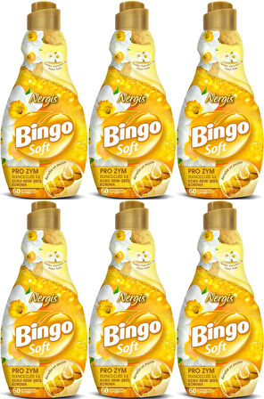 Bingo Soft Çamaşır Yumuşatıcı Konsantre 1440ML Nergis (6 Lı Set)