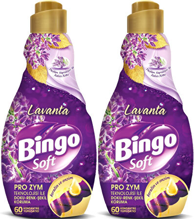 Bingo Soft Çamaşır Yumuşatıcı Konsantre 1440ML Lavanta (2 Li Set)