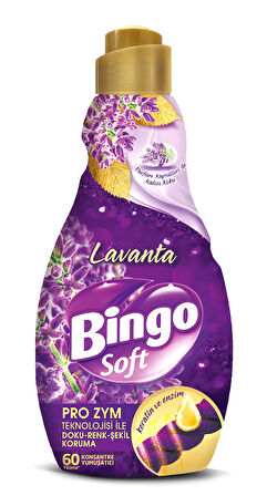 Bingo Soft Çamaşır Yumuşatıcı Konsantre 1440ML Karma 4 Lü Set (Lilyum-Lavanta-Begonvil-Nergis)