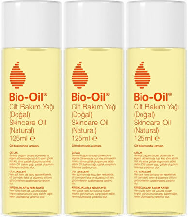 Bio-Oil %100 Natural Çatlak & Leke Karşıtı Nemlendirici Doğal Cilt Bakım Yağı 125ML (3 Lü Set)