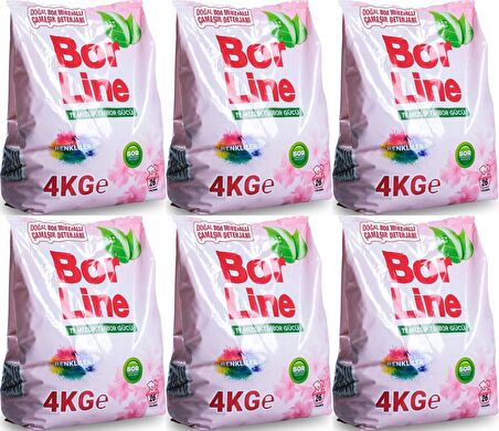 BorLine Matik Toz Çamaşır Deterjanı 24KG (Renkliler İçin) 156 Yıkama (6PK*4KG)