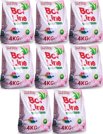 BorLine Matik Toz Çamaşır Deterjanı 32KG (Renkliler İçin) 208 Yıkama (8PK*4KG)