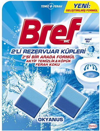 Bref Koku Giderici Jel Küpü - Okyanus (Klozet - Rezervuar - Tuvalet - Blok) (8 Li Set) (4PK*2)