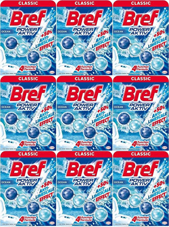 Bref Power Aktiv Klozet Bloğu Okyanus Kokulu  (9 Lu Set) (9PK*1)