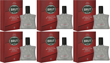 Brut Parfüm Erkek/Men 100ML Attraction Totale Edt (Kırmızı) (6 Lı Set)