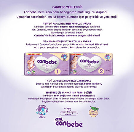 Canbebe Bebek Bezi Beden:5 (11-18Kg) Junior 220 Adet Mega Fırsat Pk