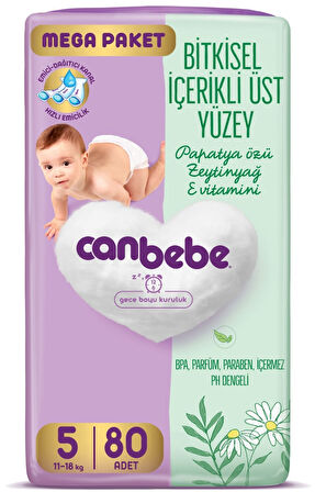 Canbebe Bebek Bezi Beden:5 (11-18KG) Junior 320 Adet Mega Avantaj Fırsat Pk