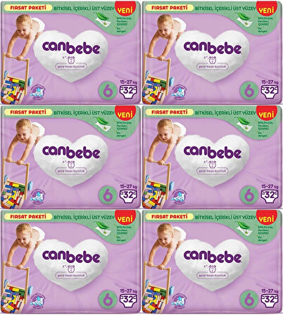 Canbebe Bebek Bezi Beden:6 (15-27Kg) Extra Large 192 Adet Exstra Fırsat Pk