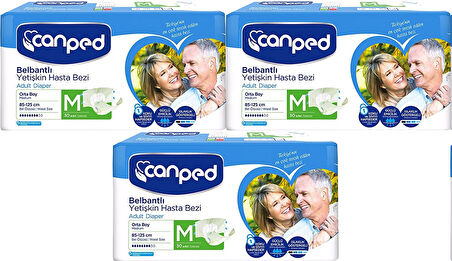 Canped Hasta Bezi Yetişkin Bel Bantlı Polietilenli M-Orta Boy 90 Adet