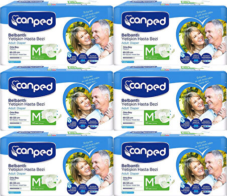 Canped Hasta Bezi Yetişkin Bel Bantlı Polietilenli M-Orta Boy 180 Adet