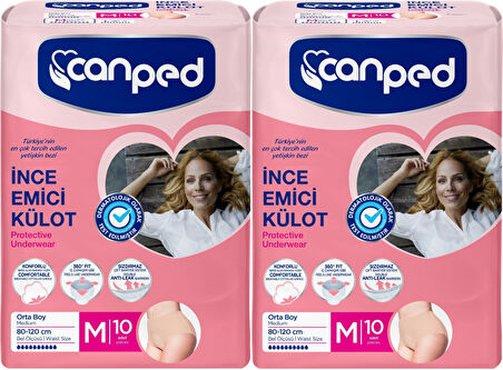 Canped Külotlu Mesane Pedi - İnce Emici Külot Orta/Medium 20 Adet (2Pk*10)