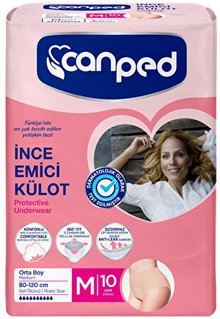 Canped Külotlu Mesane Pedi - İnce Emici Külot Orta/Medium 80 Adet (8Pk*10)