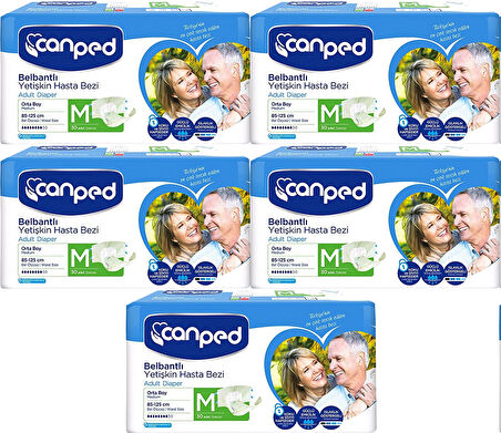 Canped Hasta Bezi Yetişkin Bel Bantlı Polietilenli M-Orta Boy 150 Adet