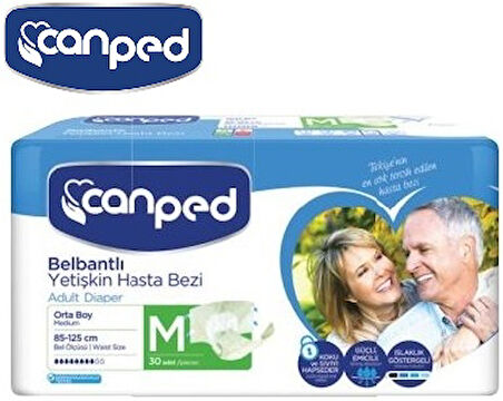 Canped Hasta Bezi Yetişkin Bel Bantlı Polietilenli M-Orta Boy 270 Adet