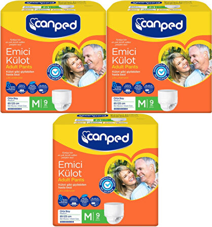 Canped Emici Külot Hasta Bezi M - Orta 27 Adet (3PK*9)