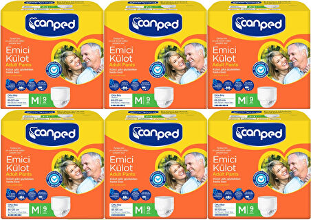 Canped Emici Külot Hasta Bezi M - Orta 54 Adet (6PK*9)